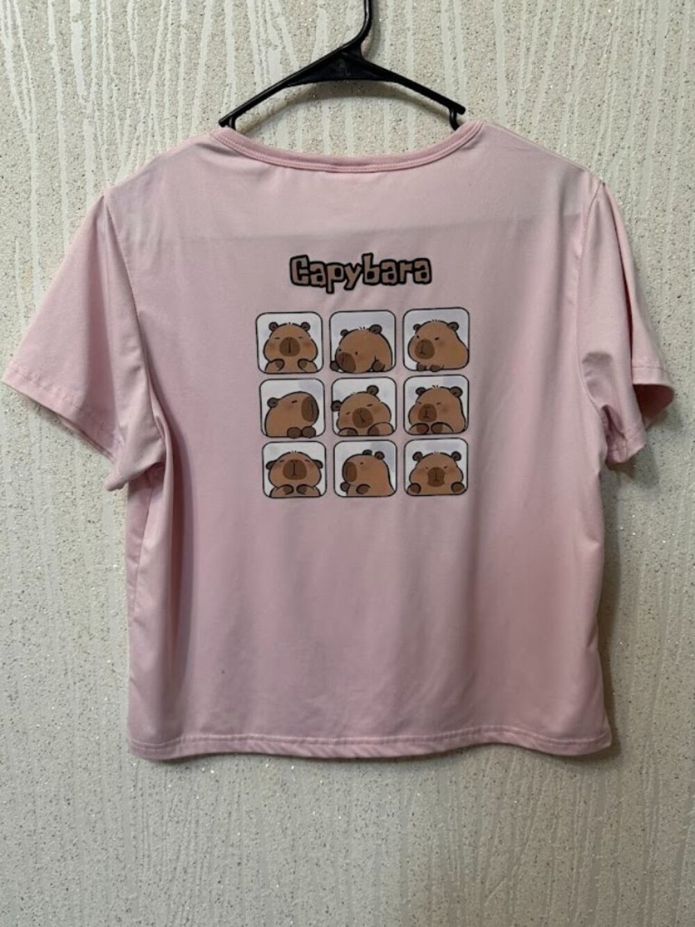 Girls Capybara Graphic T Shirt Pink Cute Kawaii Tee Size 12Y Soft Stretch Top - Picture 3 of 6